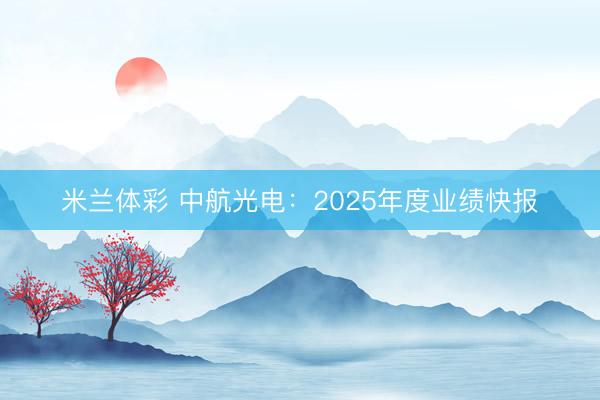 米兰体彩 中航光电：2025年度业绩快报
