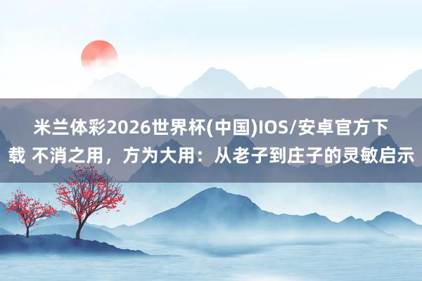 米兰体彩2026世界杯(中国)IOS/安卓官方下载 不消之用,方为大用:从老子到庄子的灵敏启示
