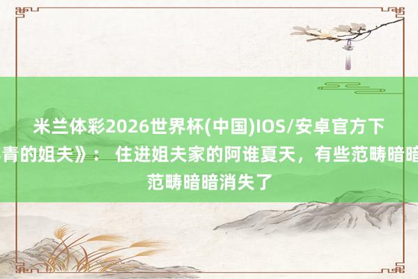 米兰体彩2026世界杯(中国)IOS/安卓官方下载 《年青的姐夫》: 住进姐夫家的阿谁夏天,有些范畴暗暗消失了