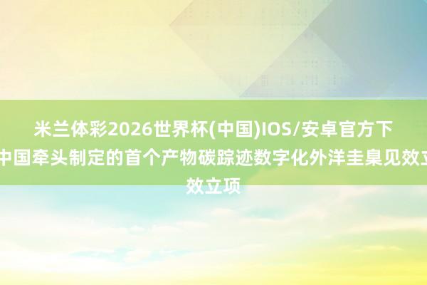 米兰体彩2026世界杯(中国)IOS/安卓官方下载 中国牵头制定的首个产物碳踪迹数字化外洋圭臬见效立项