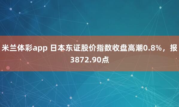 米兰体彩app 日本东证股价指数收盘高潮0.8%，报3872.90点