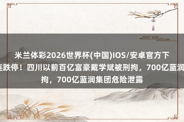 米兰体彩2026世界杯(中国)IOS/安卓官方下载 ST龙大六连跌停！四川以前百亿富豪戴学斌被刑拘，700亿蓝润集团危险泄露