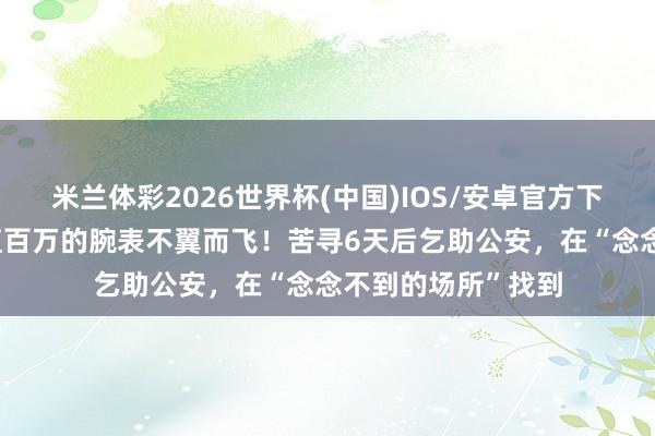 米兰体彩2026世界杯(中国)IOS/安卓官方下载 女子坐飞机价值百万的腕表不翼而飞！苦寻6天后乞助公安，在“念念不到的场所”找到