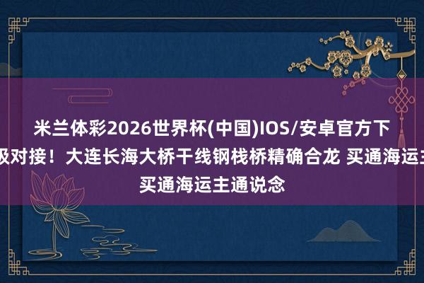 米兰体彩2026世界杯(中国)IOS/安卓官方下载 毫米级对接！大连长海大桥干线钢栈桥精确合龙 买通海运主通说念