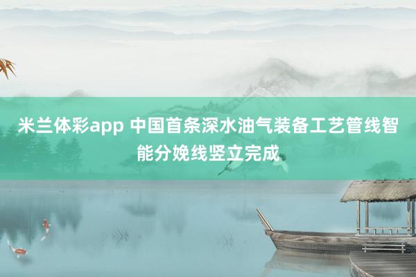 米兰体彩app 中国首条深水油气装备工艺管线智能分娩线竖立完成