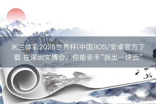 米兰体彩2026世界杯(中国)IOS/安卓官方下载 在深圳文博会，你能亲手“拆出一块云”