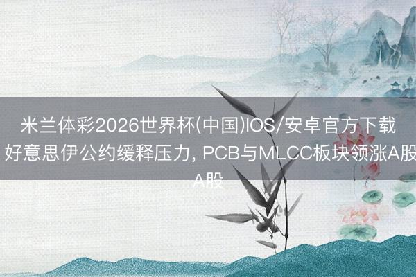米兰体彩2026世界杯(中国)IOS/安卓官方下载 好意思伊公约缓释压力, PCB与MLCC板块领涨A股