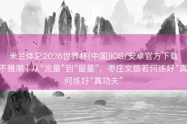 米兰体彩2026世界杯(中国)IOS/安卓官方下载 君山不雅潮 | 从“流量”到“留量”，枣庄文旅若何练好“真功夫”